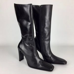 Charles David New Black Square Toe Heeled Boots 10